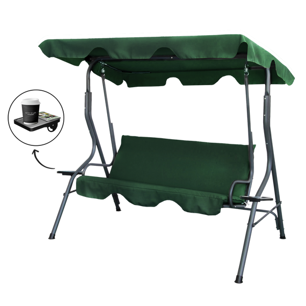 SCAUN DE GRĂDINĂ 170 x 110 x 153 CM VERDE ÎNTUNECAT FĂRĂ TĂVĂL J. CU CULCUROARE PENTRU CANĂ *0742