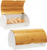 BREAD BOX SABROSO - ENAMELED WITH BAMBOO LID 38 X 25 X 18 CM WHITE