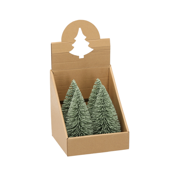 ORNAMENT CRĂCIUN. MINI BRAD DE 18 CM VERDE disp=4buc *0097