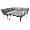 GARDEN FURNITURE SET (CORNER SOFA, TABLE) - GREY, CUSHIONS - GREY