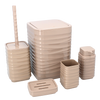 5-PIECE BATHROOM SET SQUARE BROWN