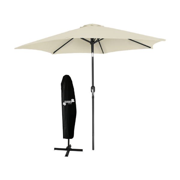 PARASOL OGRODOWY 3 M BEŻOWY Z POKROWCEM