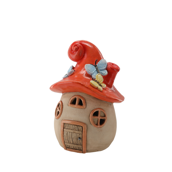 FIGURKA OGRODOWA - DOMEK GRZYBEK CZERWONY 22,6 x 21 x  30,9 CM LED *7089
