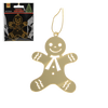 SET OF 3 CHRISTMAS DECORATIONS - GOLD GINGERBREAD 6 x 8 CM