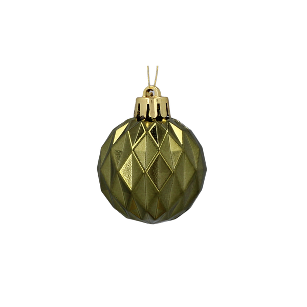 SET OF 47 BAUBLES 4-6 CM OLIVE/COPPER/GRAPHITE MIX DESIGNS