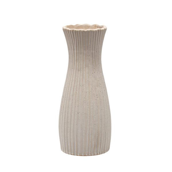 NARROW COFFEE CERAMIC VASE 11,4 X 11,4 X 28,1 CM PACK=4 PCS