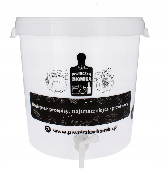 POJEMNIK FERMENTACYJNY / WIADERKO 30L Z POKRYWĄ I KRANIKIEM *5048
