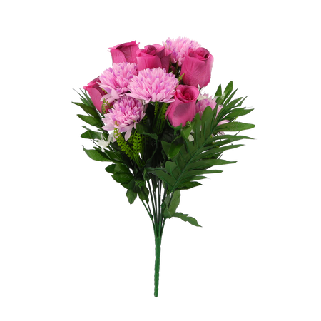 ARTIFICIAL BRANCH - ROSES AND CHRYSANTHEMUMS ASSORTED COLOURS