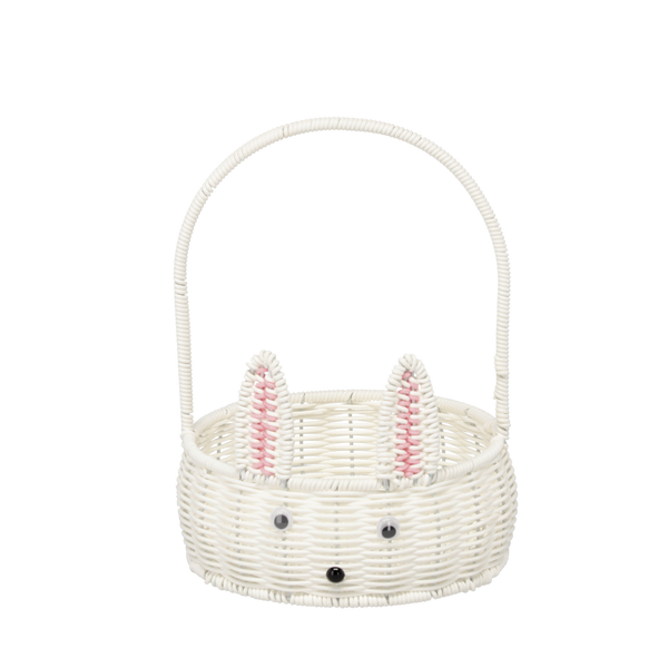 BASKET ROUND DIAMETER 20 CM WHITE RABBIT