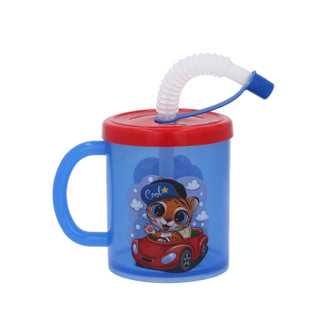 KUBEK PLASTIKOWY 210ML ZE SŁOMKĄ *8551