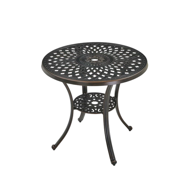 HLINÍKOVÝ STOL "MONDRICH" ANTICKÝ BRONZ dia78 x 70 CM OKRÚHLY *4065