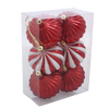 SET OF 6 CHRISTMAS TREE ORNAMENTS - STREAMERS MIX OF COLORS 8 CM
