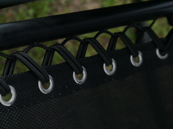 FOLDING GARDEN SUN LOUNGER WITH BASE, POCKET AND HEADREST BLACK