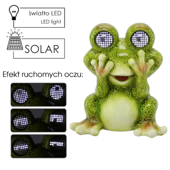 FIGURĂ DE GRĂDINĂ - BROAȘTĂ CU OCHI STRĂLUCIȚI 19,7 x 13,7 x 22 cm LED *9262