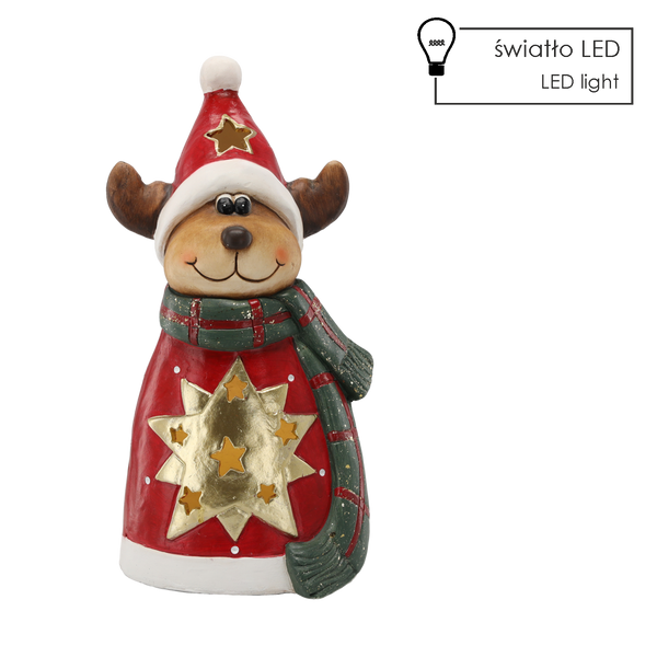 FIGURKA BOŽÍHO NAROZENÍ - JELEN S HVĚZDIČKAMI 21 X 18,7 X 40 CM LED *1469