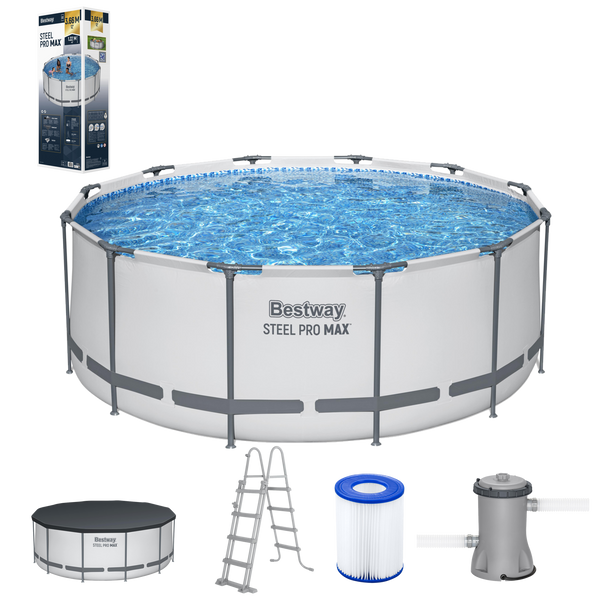 BASEN STELAŻOWY 3,66 X 1,22 M (BASEN, POMPA FILTRUJĄCA, DRABINKA, POKRYWA) 