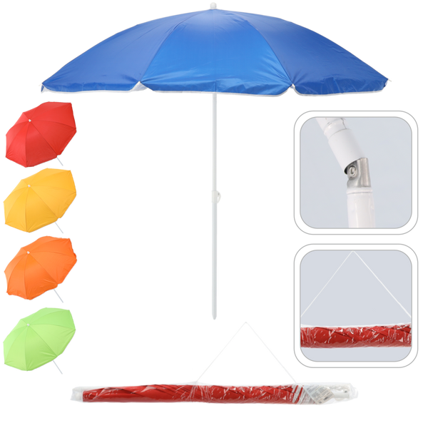 UMBRELĂ DE PLAJĂ 155CM FOLDABIL MIX DE CULORI *8364