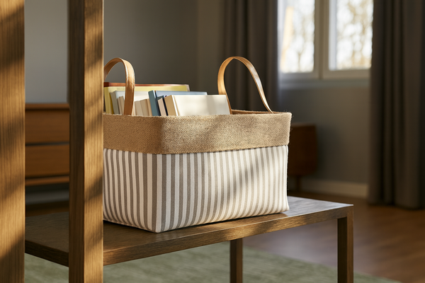 RECTANGULAR BASKET STRIPES SIZE L