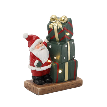 FIGURĂ CRĂCIUNUL - MOȘ CRĂCIUN CU CADOURI 15,6 X 8 X 19,8 CM LED pachet=2buc *1421