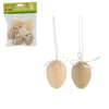 Set de 6 ouă de Paște 4 x 6 cm cu suport bej *8012