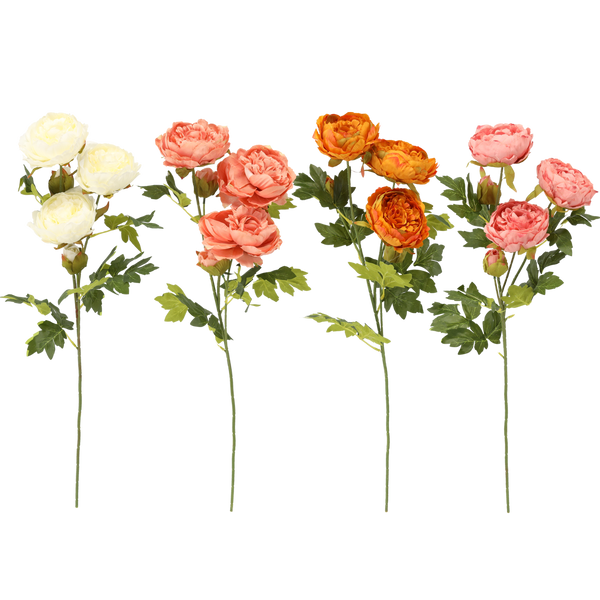 ARTIFICIAL FLOWER - 5 PEONIES 74 CM MIX COLORS
