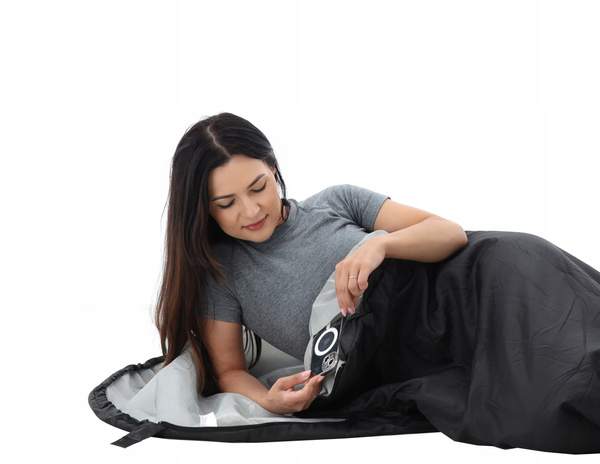 Sac de dormit turistic 215 x 75 cm negru *9363