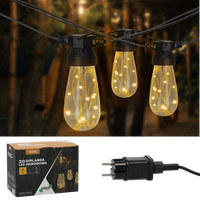 GHIRLANDA DE GRĂDINĂ 12 V LUNGIME 3 + 17 M FIR 20 LED ALB CĂLDURIE CU PRINDERI *1281
