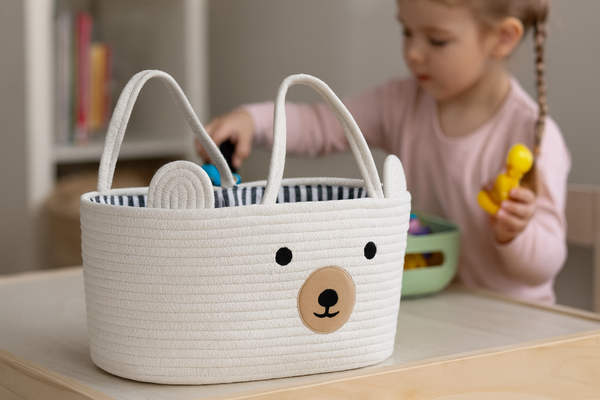 ORGANIZATOR ANIMAL CU MÂNERE 35 x 25 x 21 CM ALB DIM. L *5073