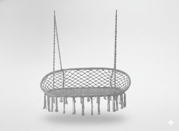 PODWÓJNY FOTEL WISZĄCY - HUŚTAWKA - SZARA