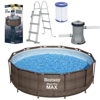 BASEN STELAŻOWY RATTAN 3,66 X 1 M (BASEN, POMPA FILTRUJĄCA, DRABINKA) *6558 *6211