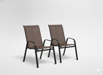 Set de 2 scaune de grădină maronii 54 x 70 x 92 CM *1649