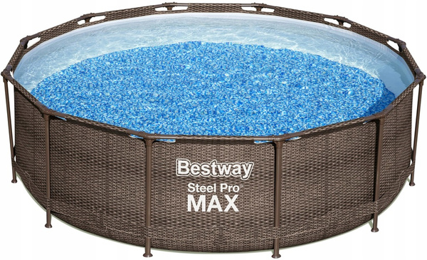 PISCINA RATTAN ÎN AER 3,66 X 1 M (PISCINĂ, POMPĂ DE FILTRARE, SCARA) *6558 *6211
