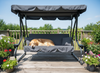 HUŚTAWKA OGRODOWA 210 x 120 x 170 cm ANTRACYT Z FUNKCJĄ LEŻANKI