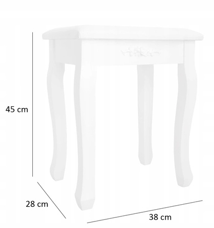 TABORET VINTAGE BIAŁY 38 x 28 x 45 cm *8447