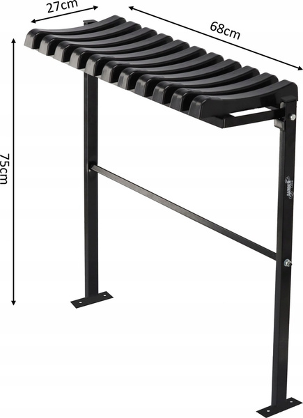 ŁAWKA SKŁADANA DŁ 68 CM ZE STOPĄ - CZARNA