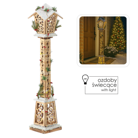 LANTERNĂ DECORATIVĂ DIN lemn, BRONZ, LED 18 x 18 x 100 CM *5256