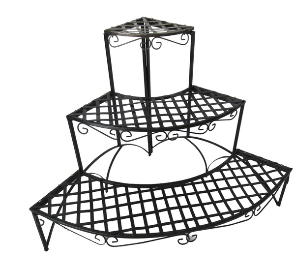 CORNER FLOWER STAND 3 SHELVES 60 x 60 x 60 CM