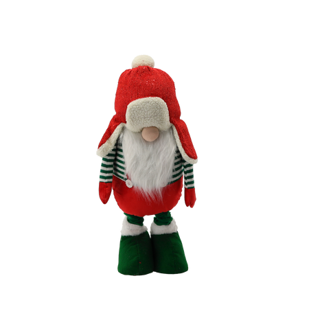 GNOME DE SĂRBĂTOARE CU PICIOARE REGULABILE 65 - 117 CM ROȘU - VERDE *9698