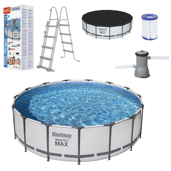 PISCINA CADRU 4,57 X 1,22M (PISCINA, POMPĂ DE FILTRARE, SCARĂ, CAPAC) *3190 *2633 *8132