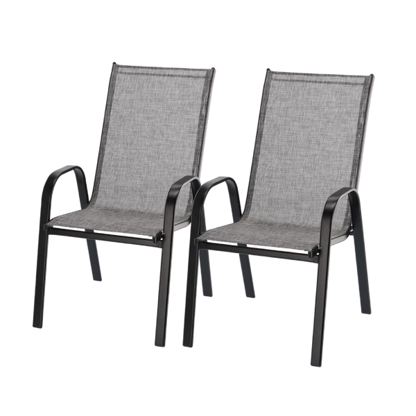 KPL. 2 KRZESEŁ OGRODOWYCH SZARYCH 54 x 72 x 96