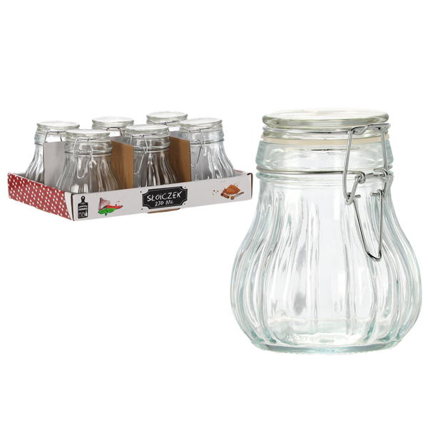 SŁOICZEK 270 ML OKRĄGŁY Z ZAPIĘCIEM MECHANICZNYM disp=6szt *8062