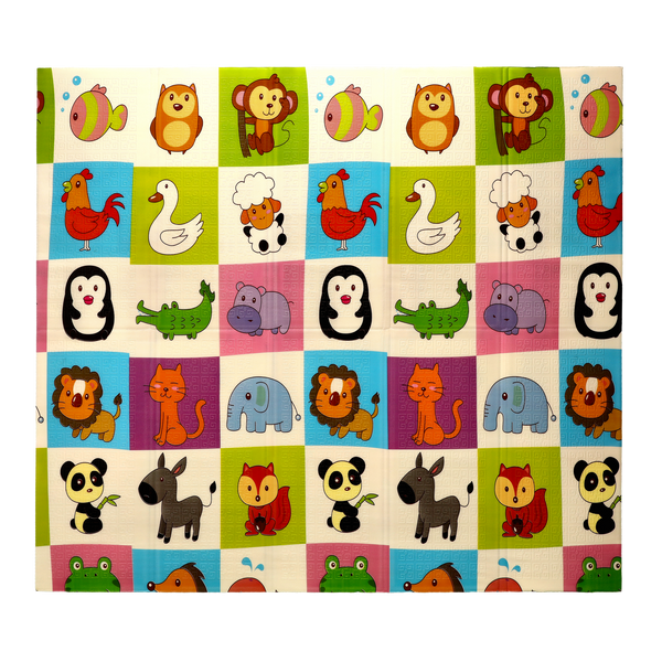 COVOR EDUCAȚIONAL DUAL 180x200x1 CM PLIANT ANIMALE + GEANTĂ *4374