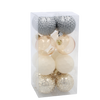 SET OF 16 ORNAMENTS 6 CM CHAMPAGNE/GRAY/WHITE