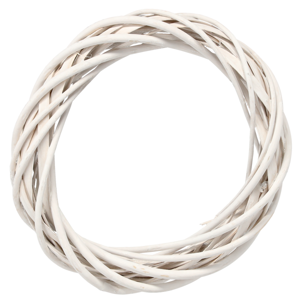 WICKER WREATH 25 CM WHITE / GRAY