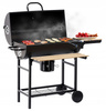 BARREL CHARCOAL GRILL WITH LID AND WHEELS 101 x 70,5 x 94,5 CM