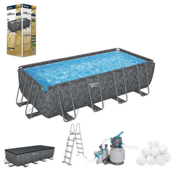 BASEN STELAŻOWY 5,49 X 2,74 X 1,32 M (POMPA PIASKOWA, DRABINKA, POKRYWA)