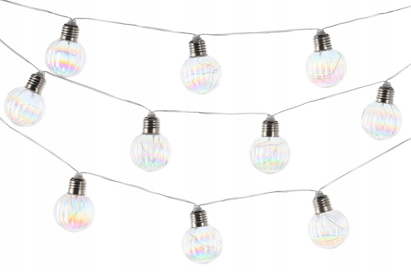 GARLANDĂ SOLARĂ DE JARDIN LUNGIME 2 + 3,8 M LORIS 20 LED OPAL ALB RECE *3576