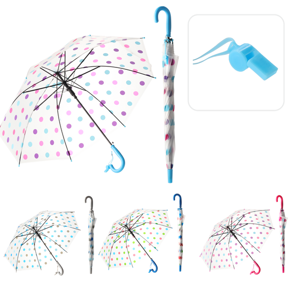 PARASOL PÓŁAUTOMAT. KLASYCZNY MAŁY KROPKI MIX KOLORÓW dia 83 CM opak=12szt *4316