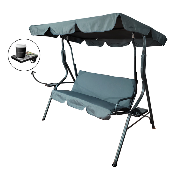 GARDEN SWING 170 X 110 X 153 CM ANTHRACITE WITHOUT ROOF WITH CUP HOLDERS