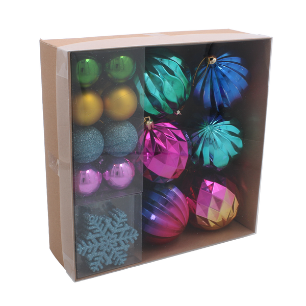 SET OF 30 CHRISTMAS TREE DECORATIONS MIX